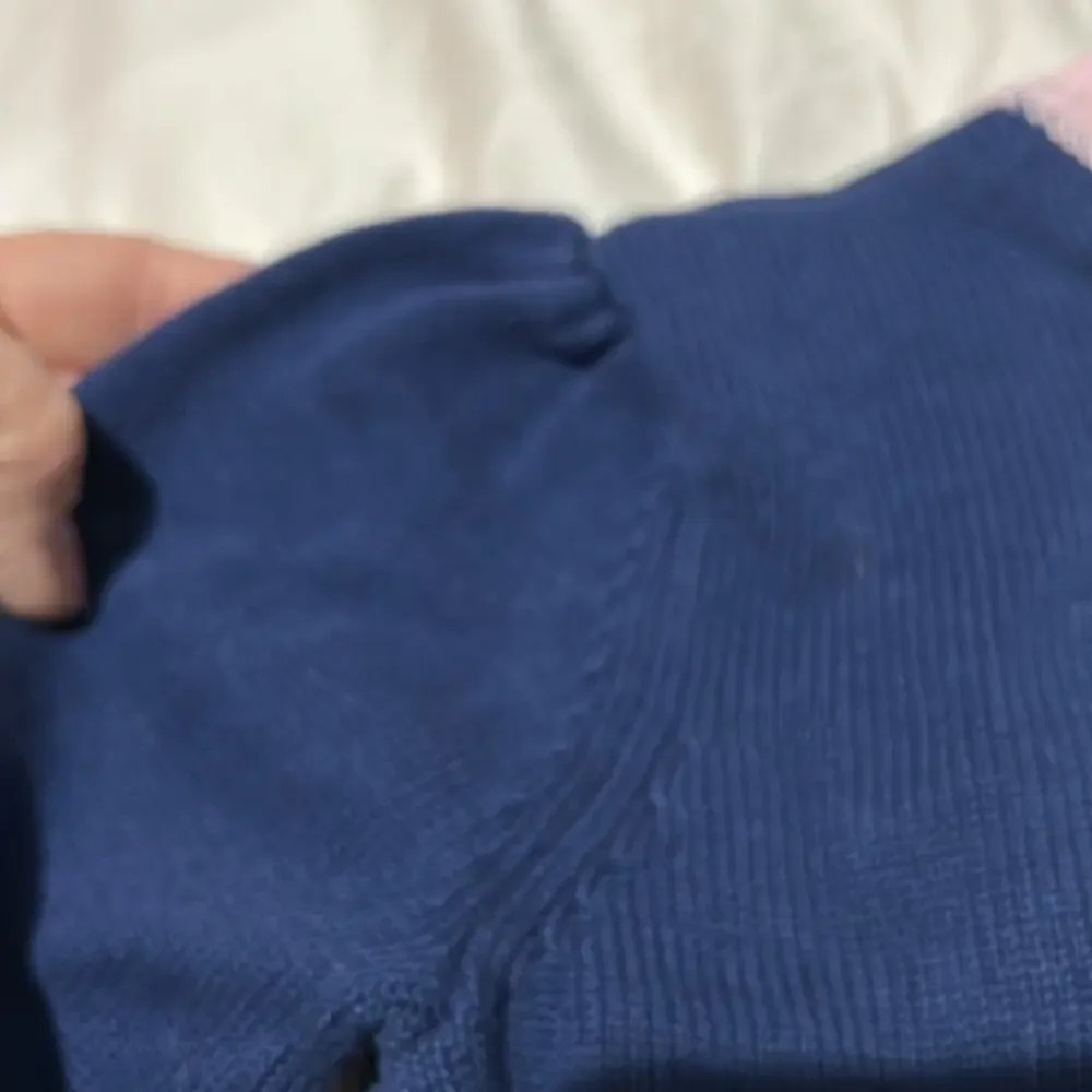 Gymboree 7 💯cotton cardigan blue pink cream crystal like buttons worn once euc